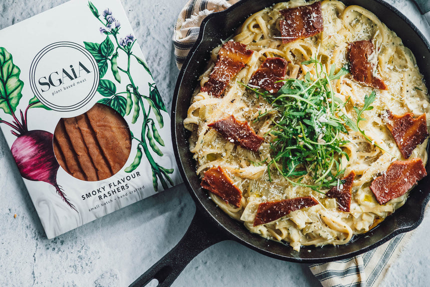 Vegan Authentic Italian Carbonara with Bacon Recipe