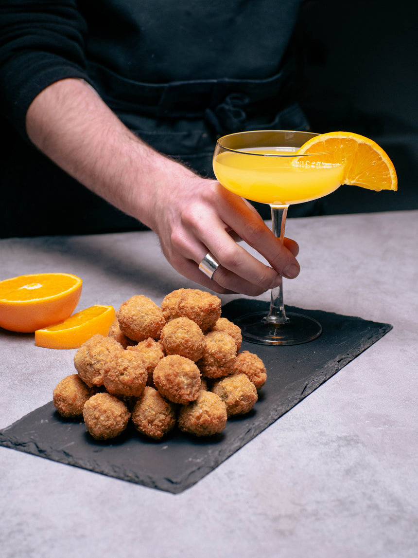 Elevate your Aperitif with these Plant-Based Olive All'Ascolana stuffed with our Lorne Sausage!