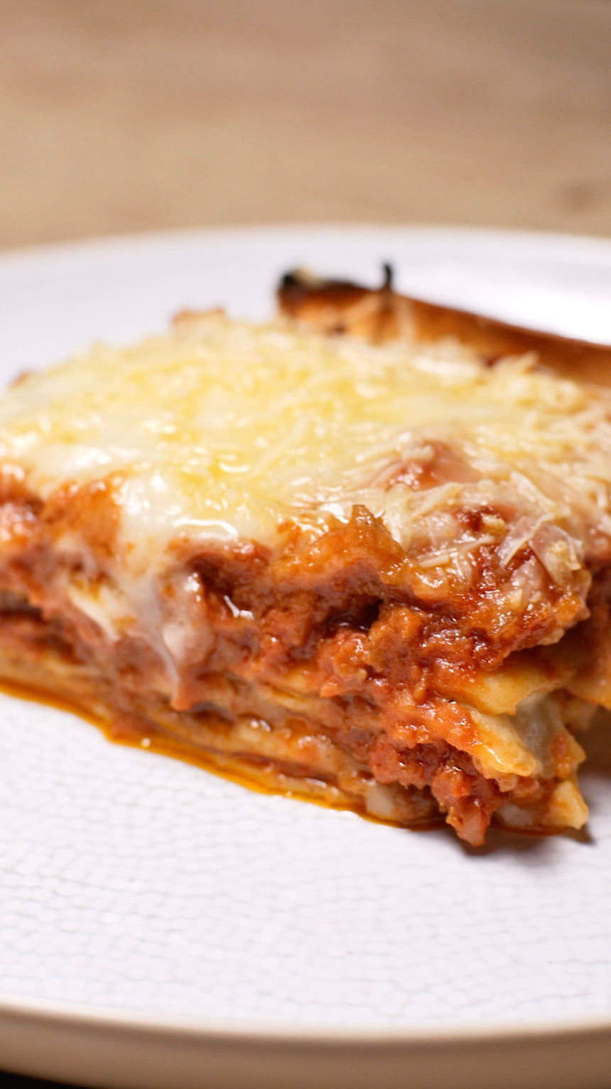 5 step Spicy Plant-Based Lasagna, our twist on an Italian Classic